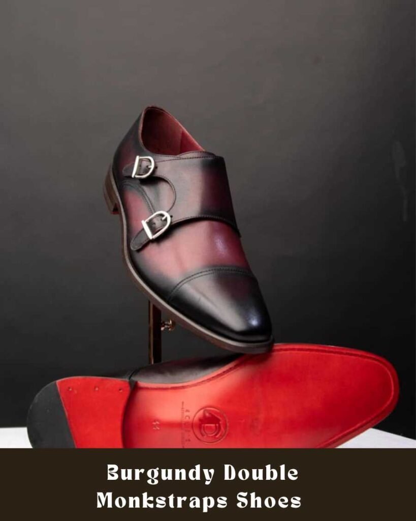  Burgundy Double Monkstraps Shoes